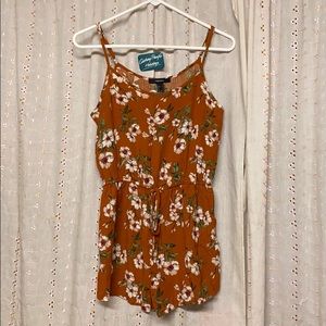 Orange floral romper